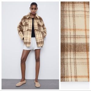 Zara Collared Check Overshirt. Size S.